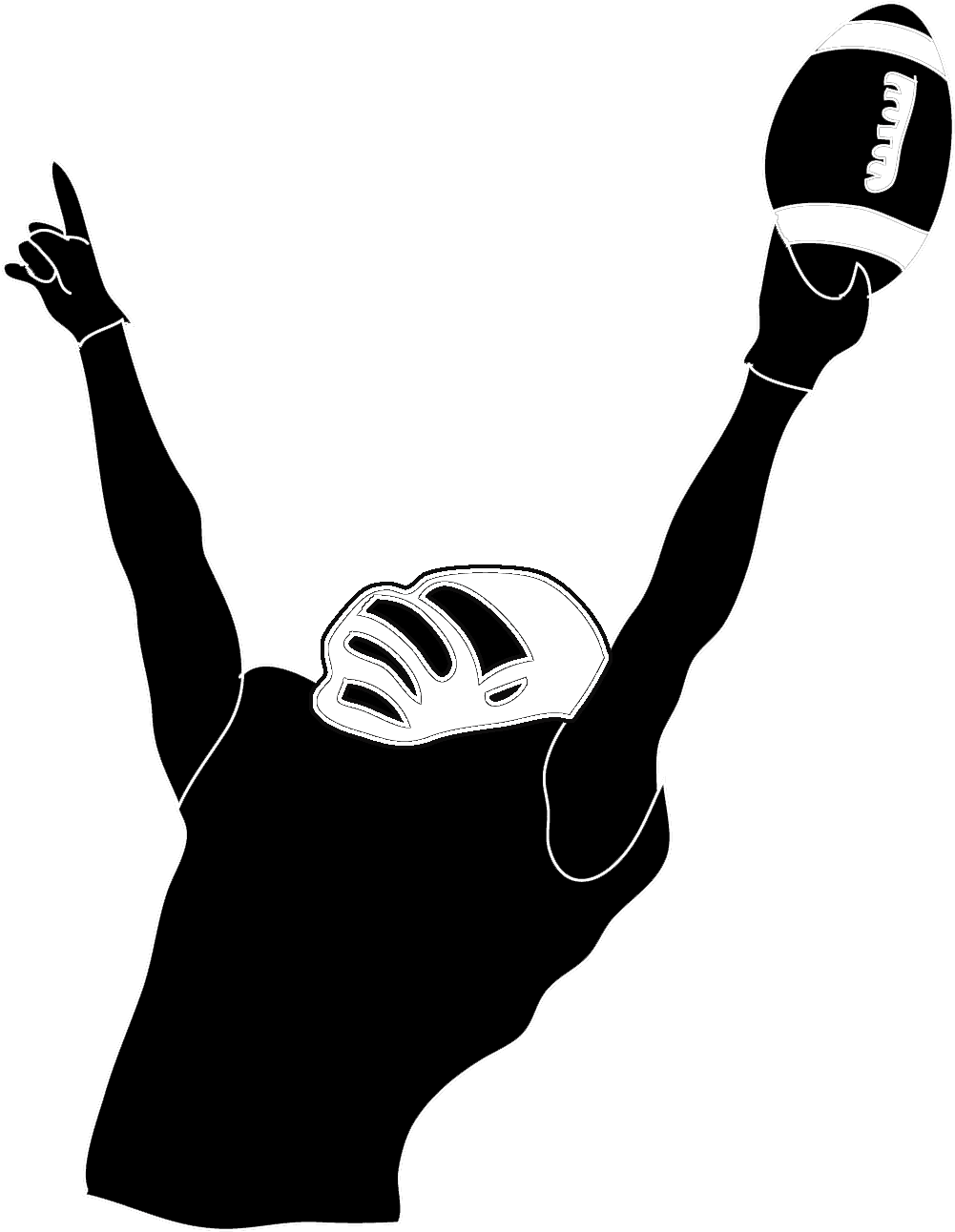 Football Player Clipart Transparent Background - Football Player Silhouette Clipart - Transparent PNG Free Download | PNGio