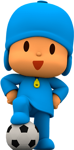Pocoyo With The World Cup - Animation Of Football Player Png - Transparent PNG Free Download | PNGio