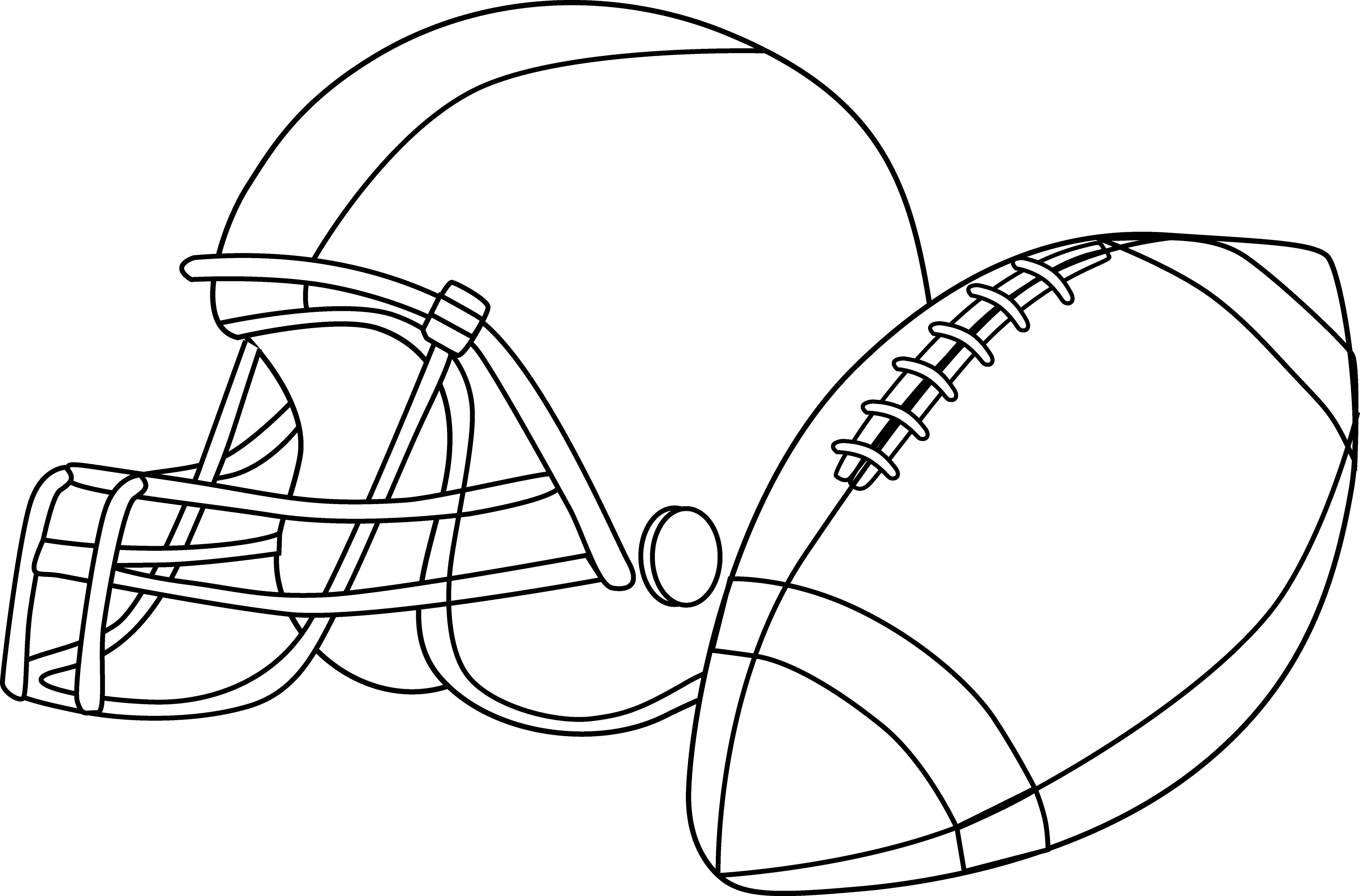 Football Clipart Line Drawing - Football And Helmet Clipart - Transparent PNG Free Download | PNGio