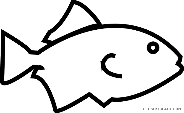 Fish Outline Animal Free Black White Clipart Images - Clipart Fish Outline - Transparent PNG Free Download | PNGio