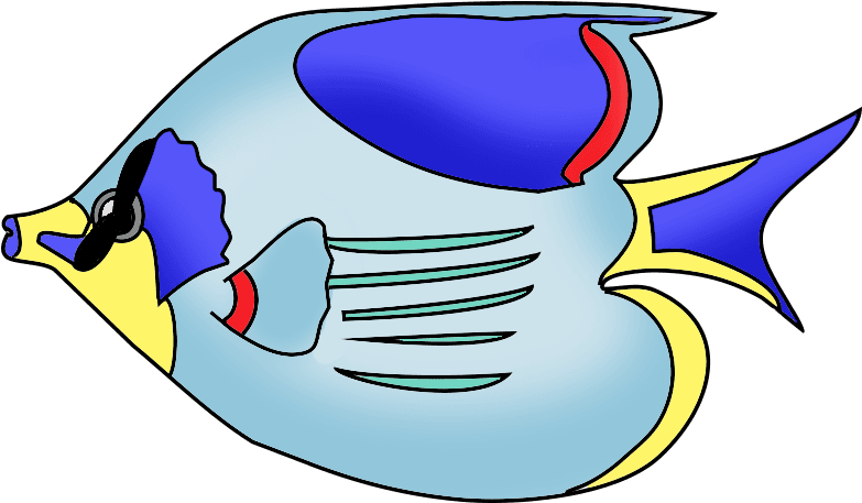 Colorful Tropical Fish, Black Scalare - Color Fish Drawing Png - Transparent PNG Free Download | PNGio