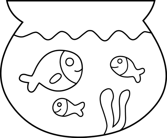 Fish Bowl Clip Art Images Pictures - Pet Fish Coloring Page - Transparent PNG Free Download | PNGio