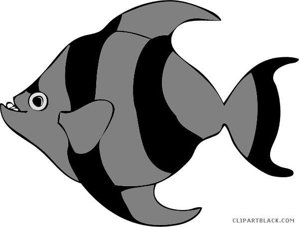 Tropical Fish Animal Free Black White Clipart Images - Large Pictures Of Cartoon Fish - Transparent PNG Free Download | PNGio