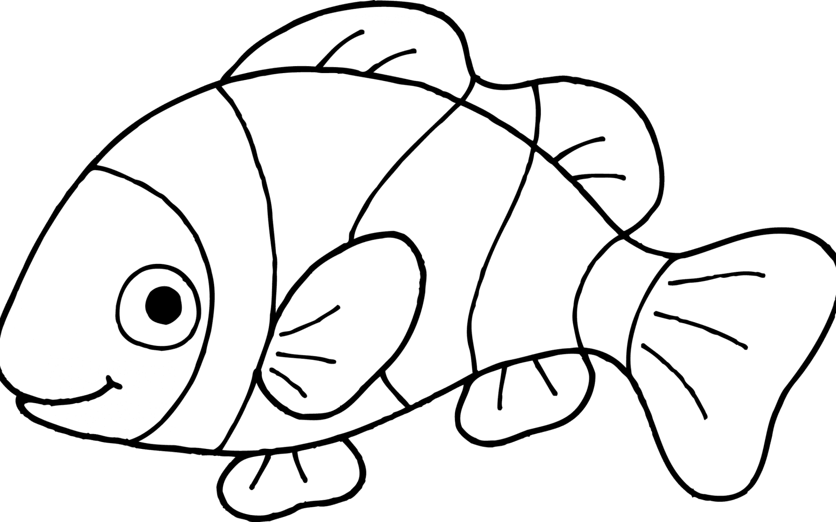 Clown Fish Coloring Page Free Printable Pages For Kids - Fish Black And White - Transparent PNG Free Download | PNGio