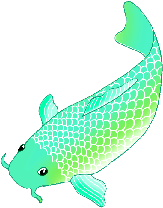 Green Koi Fish Sketch - Koi Fish Gif Png - Transparent PNG Free Download | PNGio