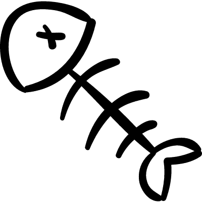 Fish Skeleton Hand Drawn Bones Vector - Fish Png Drawn - Transparent PNG Free Download | PNGio