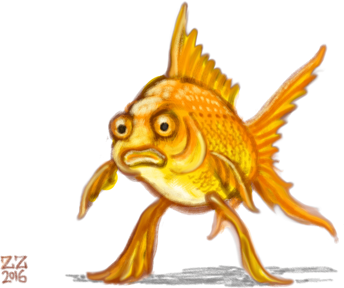 Draw A Fish Standing On Fins As If They Were Legs By - Draw A Standing Fish - Transparent PNG Free Download | PNGio