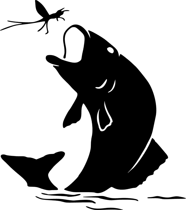 Angelfish Clipart 24, - Fly Fishing Clip Art Silhouette - Transparent PNG Free Download | PNGio