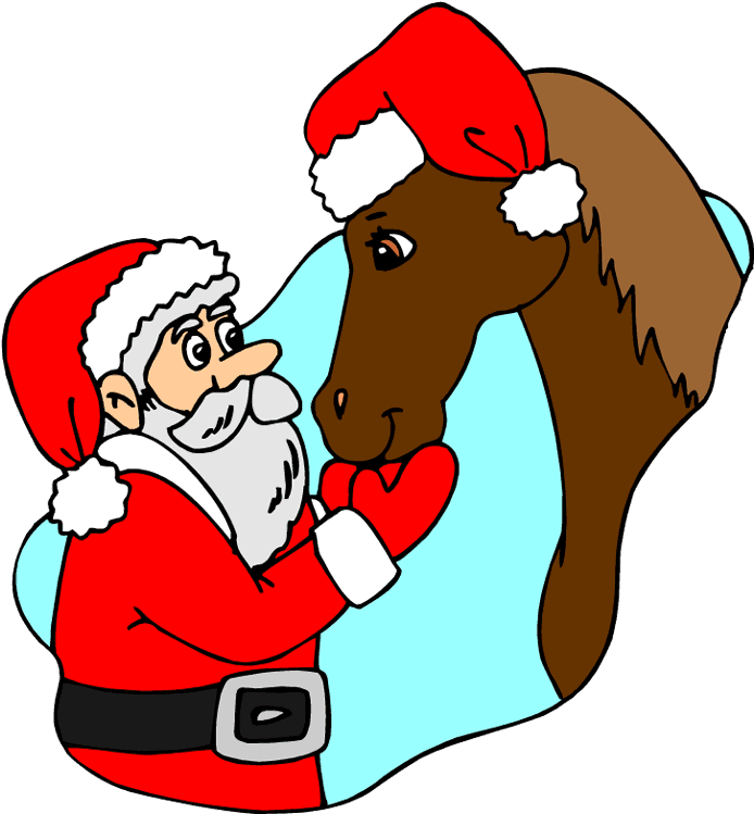 Santa Clipart Horse - Horse Christmas Clip Art - Transparent PNG Free Download | PNGio