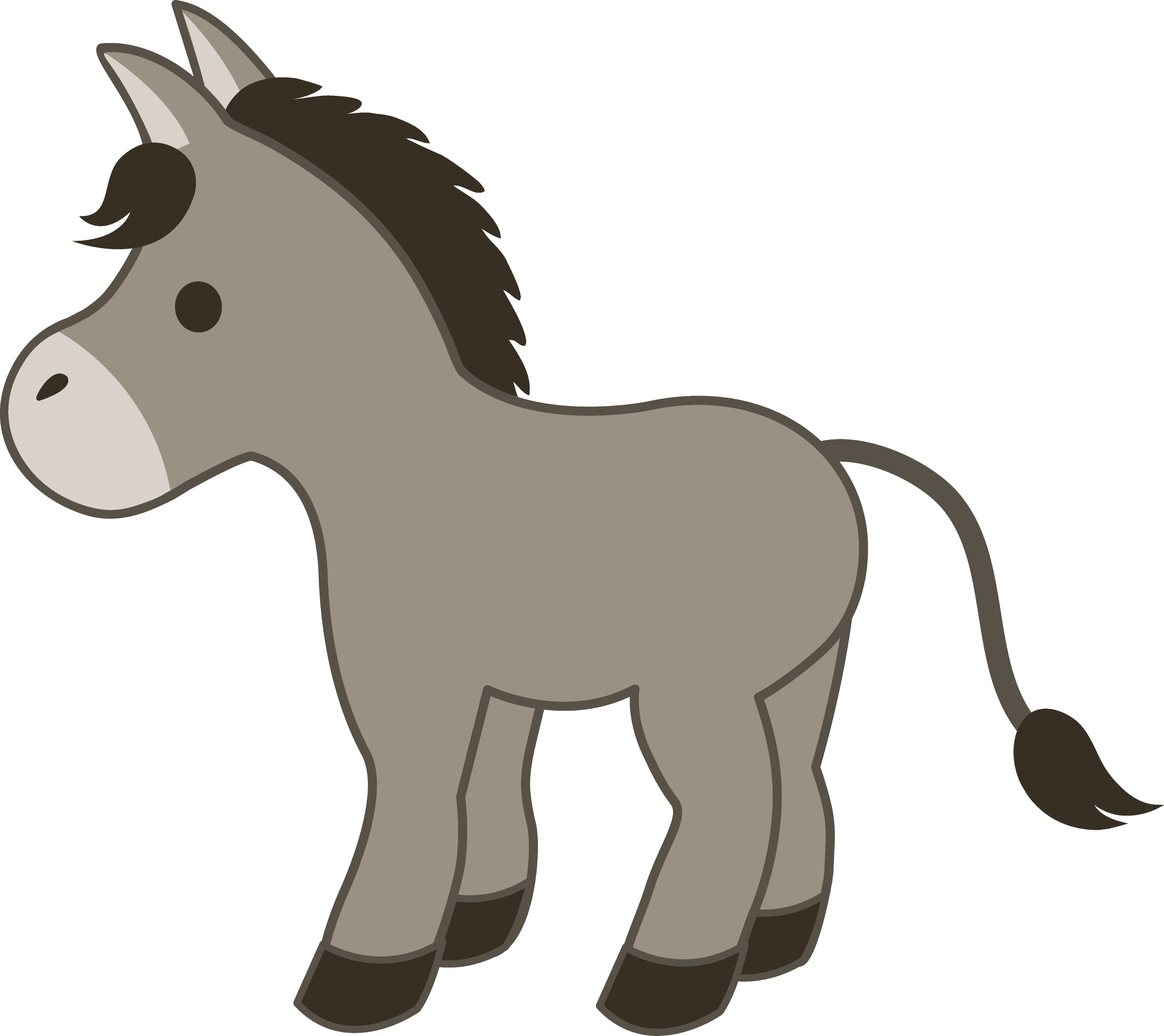Free Clipart Blessing Of The Animals Cute Gray Donkey - Cute Horse Clip Art - Transparent PNG Free Download | PNGio
