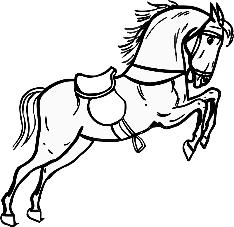 Jumping Horse Outline - Horse Black & White - Transparent PNG Free Download | PNGio