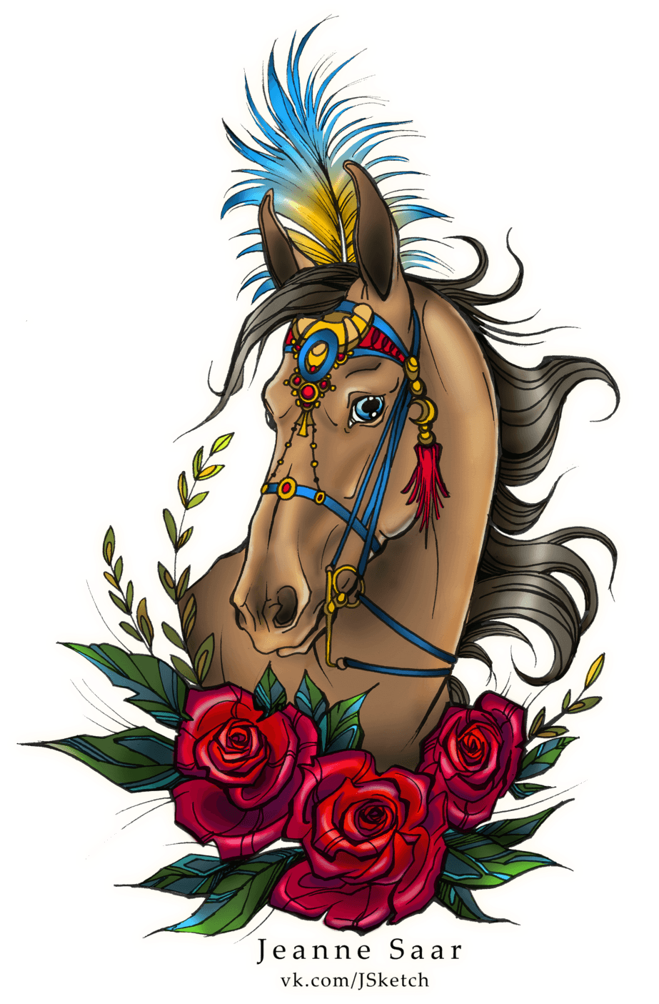 Primitive Art 40 8 Tattoo Sketch - Traditional Style Horse Tattoo - Transparent PNG Free Download | PNGio