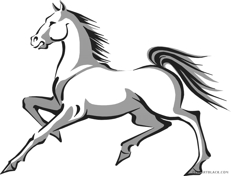 Horse Racing Animal Free Black White Clipart Images - Mustang Horse Clip Art - Transparent PNG Free Download | PNGio
