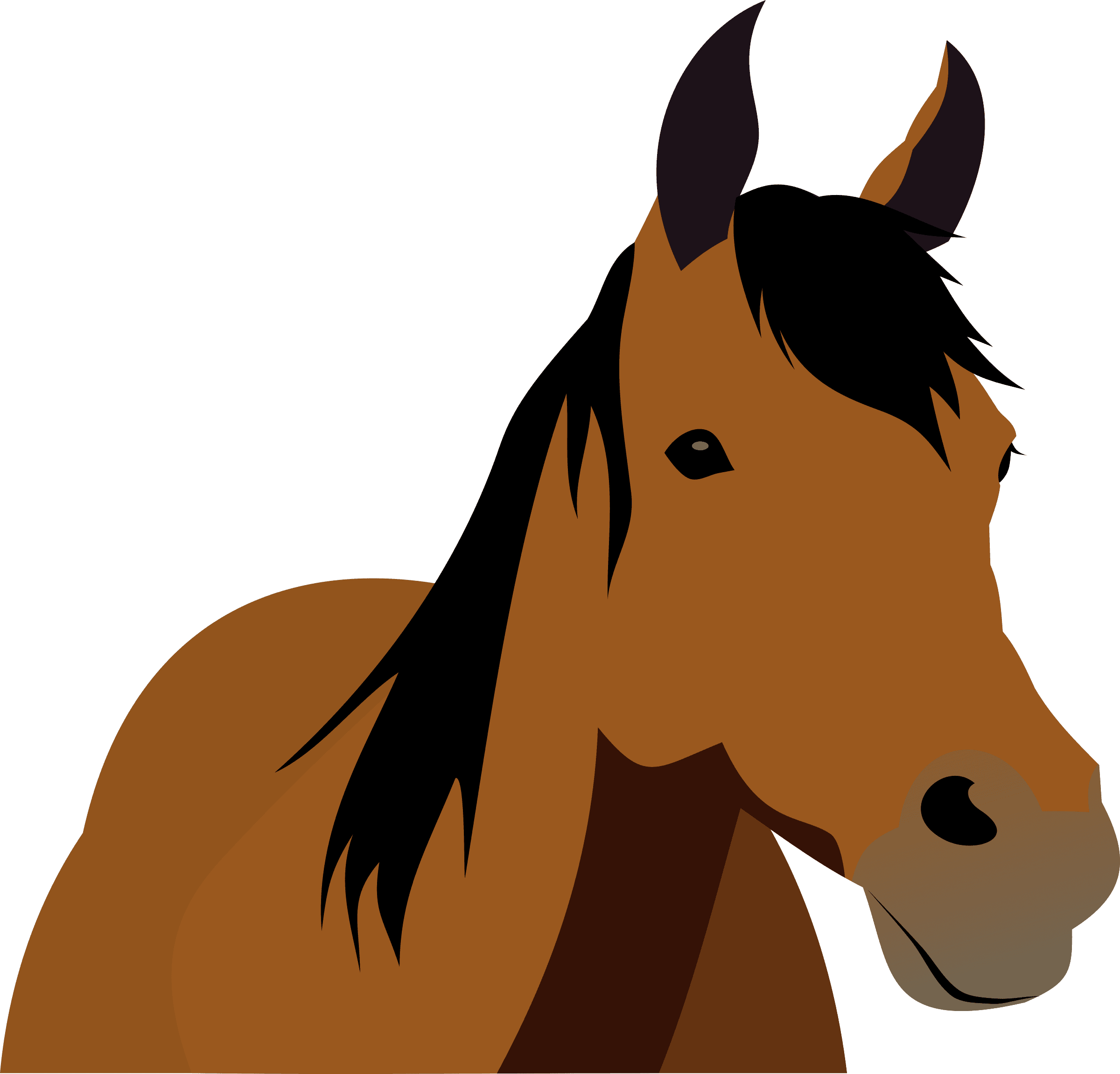 Horse Cartoon Brown Clipart - Horse Front View Clipart - Transparent PNG Free Download | PNGio