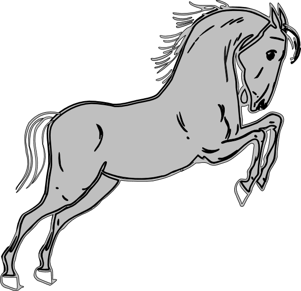 Grey Jumping Horse Clip Art At Bclipart Com Vector - Grey Horse Clipart - Transparent PNG Free Download | PNGio