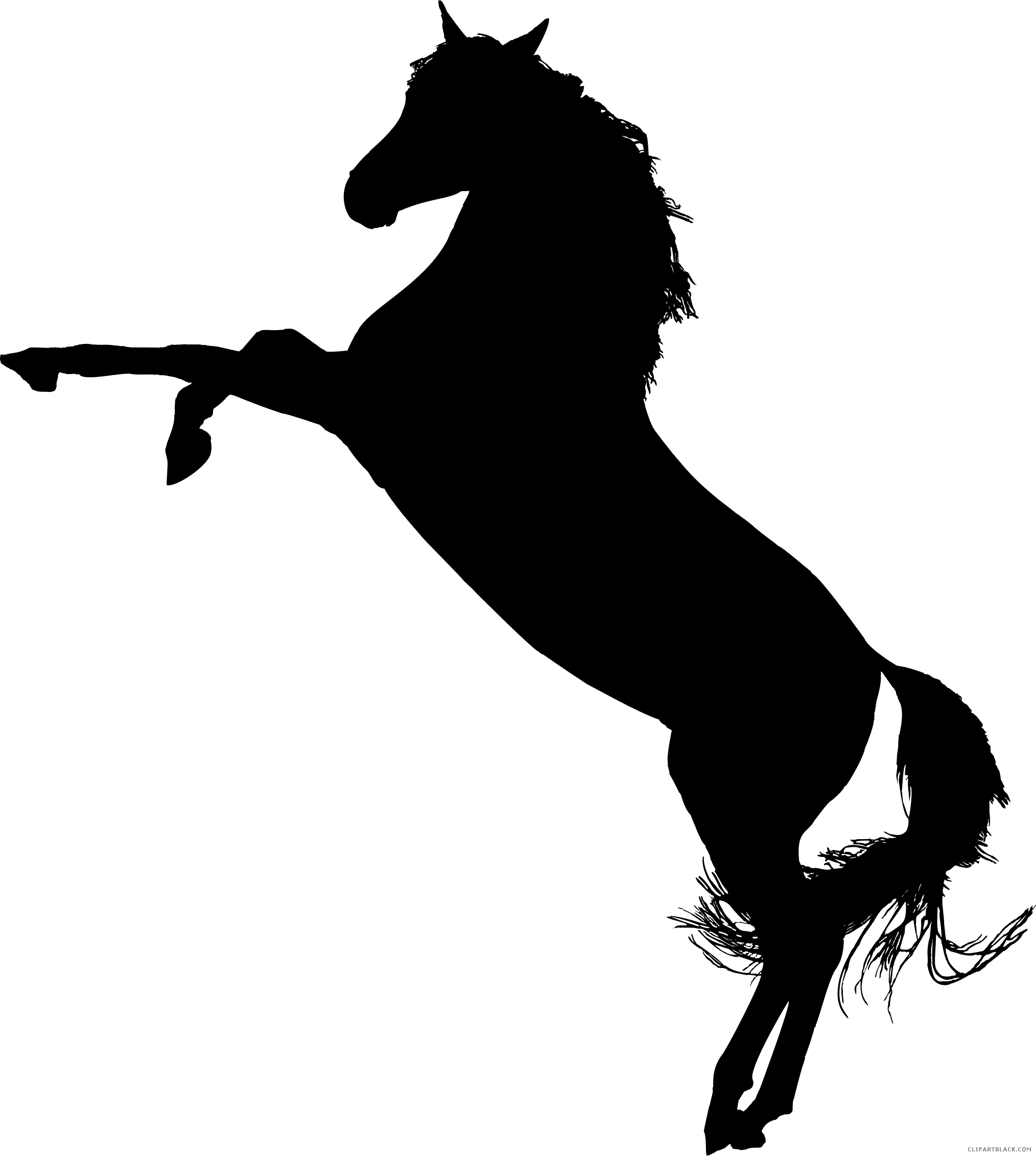 Horse Silhouette Animal Free Black White Clipart Images - Standing Horse Silhouette - Transparent PNG Free Download | PNGio