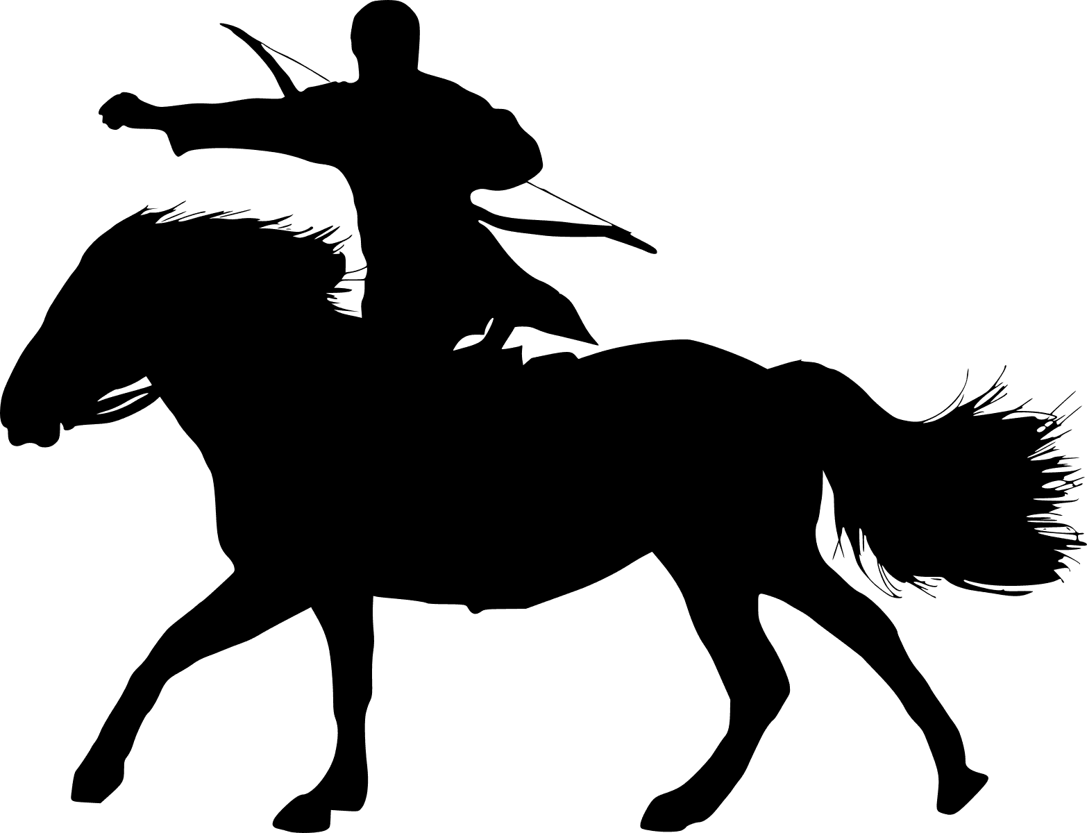 4 Horse Archer Silhouette - Horse - Transparent PNG Free Download | PNGio