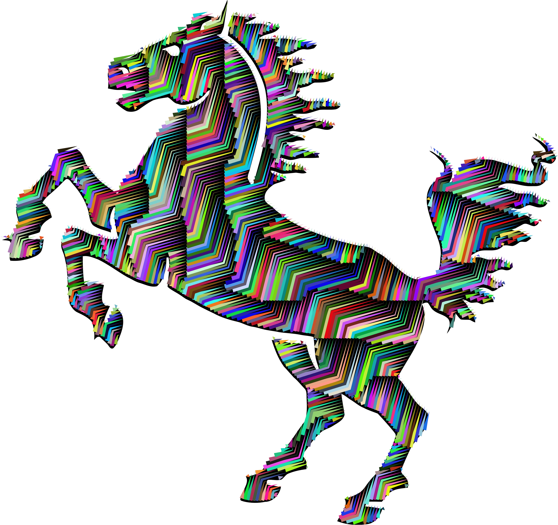 Horse Silhouette Abstract Line Art With Background - Cartoon Black Horse - Transparent PNG Free Download | PNGio