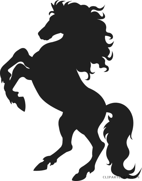 Quarter Horse Animal Free Black White Clipart Images - Rearing Horse Silhouette Vector - Transparent PNG Free Download | PNGio