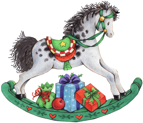 Rocking Horse With Presents - Christmas Rocking Horse Clipart - Transparent PNG Free Download | PNGio