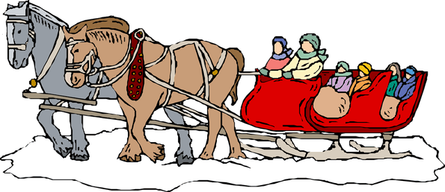Winter Sleigh Ride Clipart - Horse Sleigh Ride Clipart - Transparent PNG Free Download | PNGio