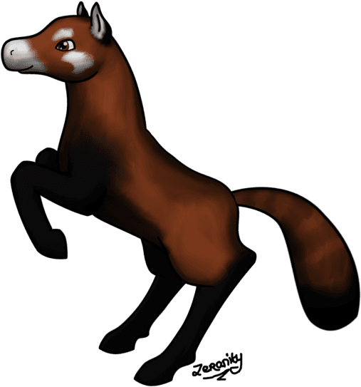 Red Panda Horse By Zeranity - Mustang Horse - Transparent PNG Free Download | PNGio