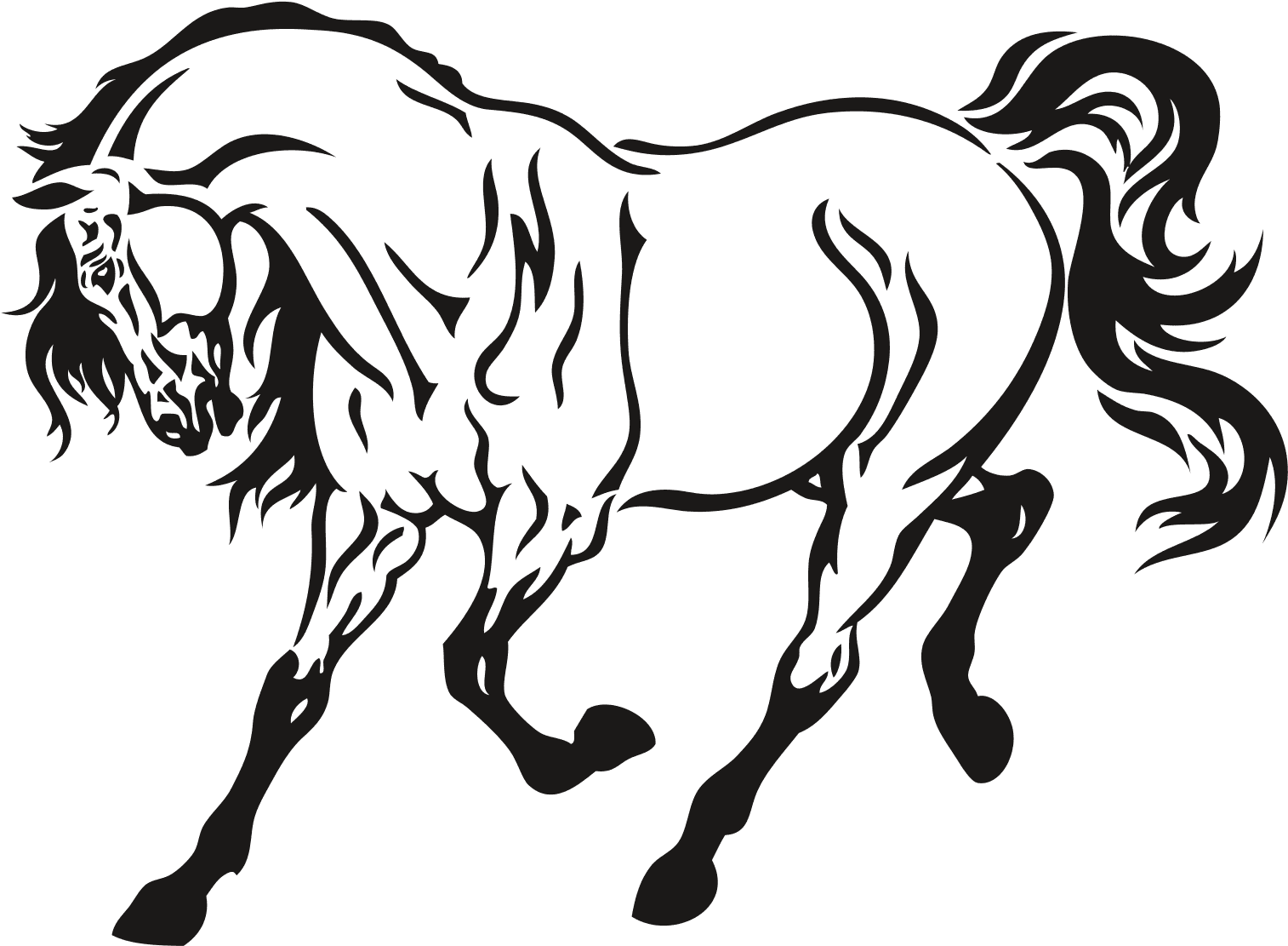 Клипарт Животные - Horse Tattoo Black And White - Transparent PNG Free Download | PNGio