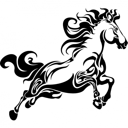 Simulare Il Colore Del Supporto - Pretty Tribal Horse Running Sticker - Transparent PNG Free Download | PNGio