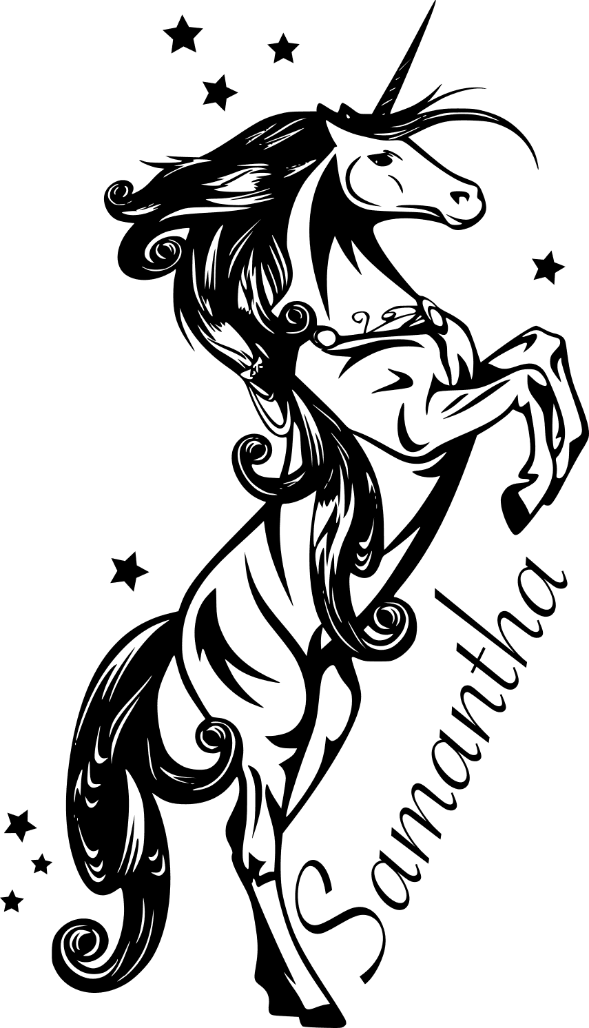 Sticker Sticker Unicorn To Customize 63cm X 110cm - Horse Svg - Transparent PNG Free Download | PNGio