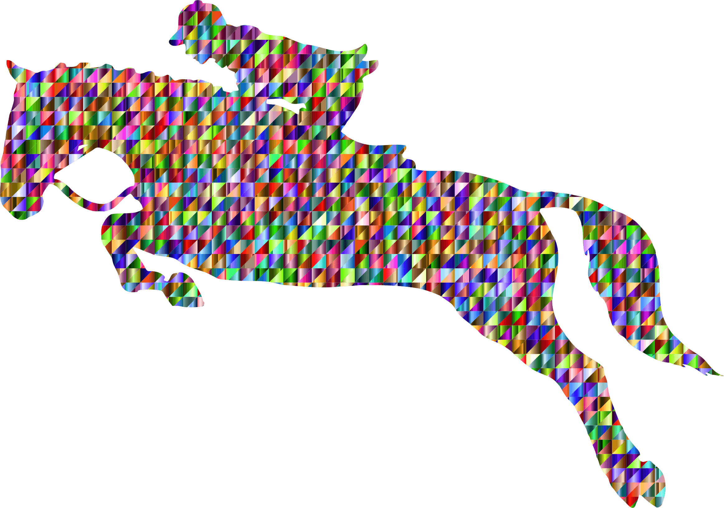 Chromatic Triangular Horse Jumping By @gdj, Chromatic - Show Jumping Horse Silhouette - Transparent PNG Free Download | PNGio