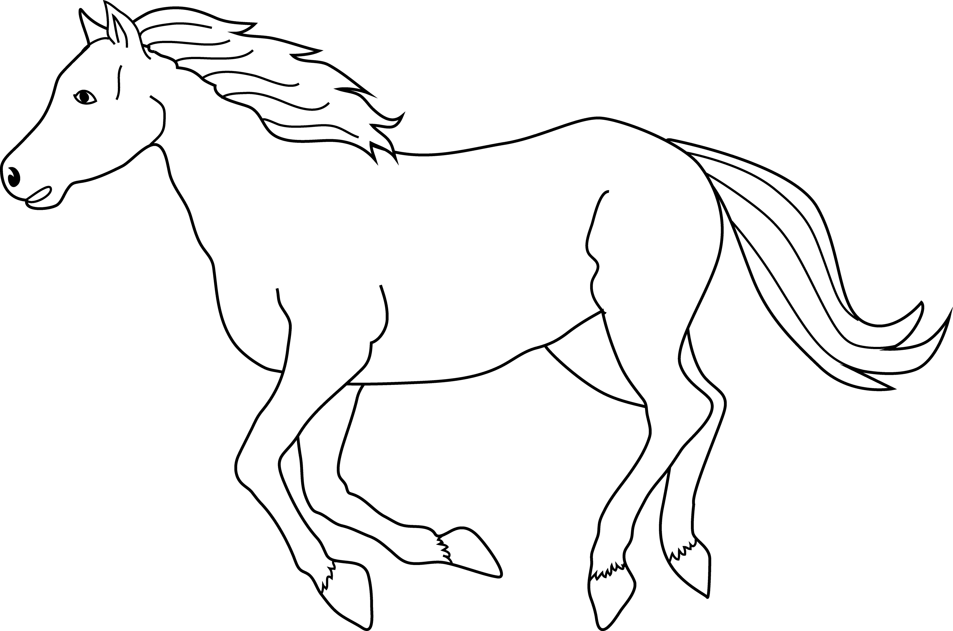 Galloping Horse Coloring Page - White Horse Clipart Png - Transparent PNG Free Download | PNGio
