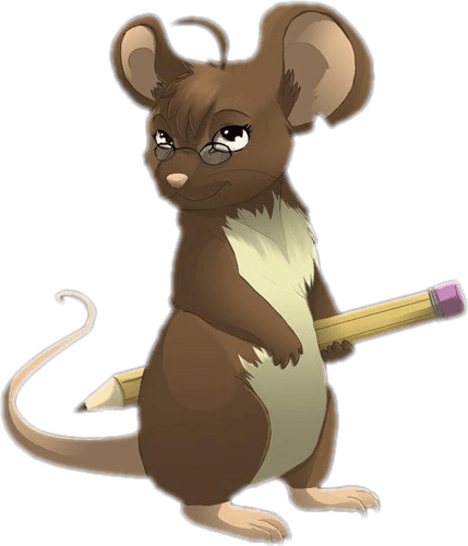 Brown Mouse With Pencil Cartoon Clipart - Cartoon Mouse With Pencil - Transparent PNG Free Download | PNGio