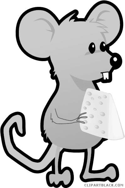 Grayscale Mouse Animal Free Black White Clipart Images - Cartoon Mouse And Cheese - Transparent PNG Free Download | PNGio