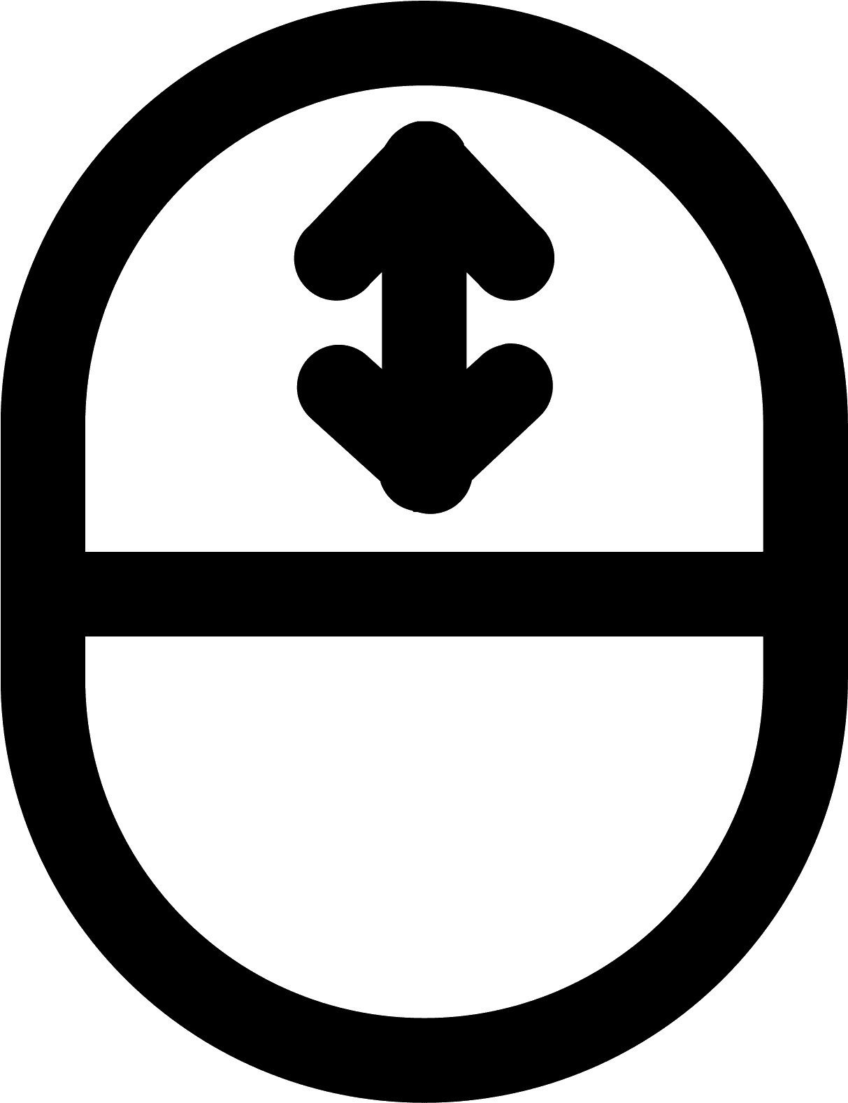 This Is A Picture Of An Oval With A Line Splitting - Mouse Scrol Icon Png - Transparent PNG Free Download | PNGio