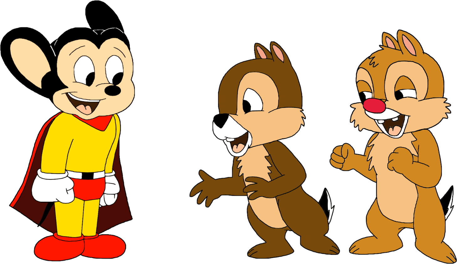 Mighty Mouse Meets Chip And Dale By Marcospower1996 - Mouse - Transparent PNG Free Download | PNGio