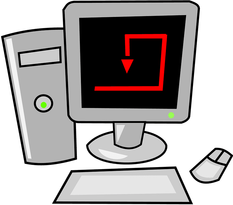 Computer, Mouse, Monitor, Keyboard, Desk, Cartoon, - Computer Cartoon - Transparent PNG Free Download | PNGio