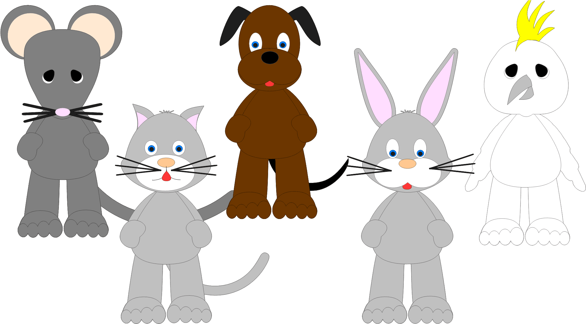2 X Body Styles 5 X Head Toppers 5 X Animals (mouse, - Cartoon - Transparent PNG Free Download | PNGio