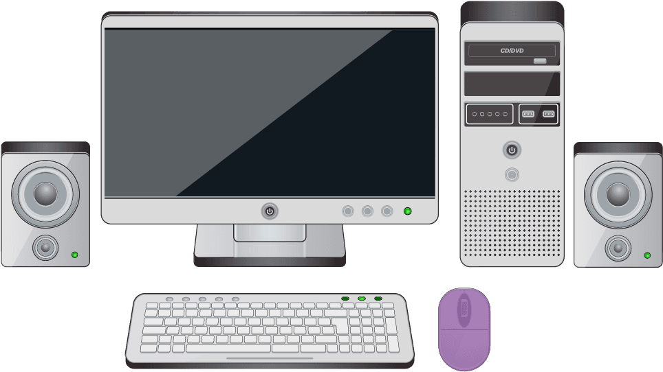 Parts Of A Desktop Computer With The Mouse Highlighted - Computer - Transparent PNG Free Download | PNGio