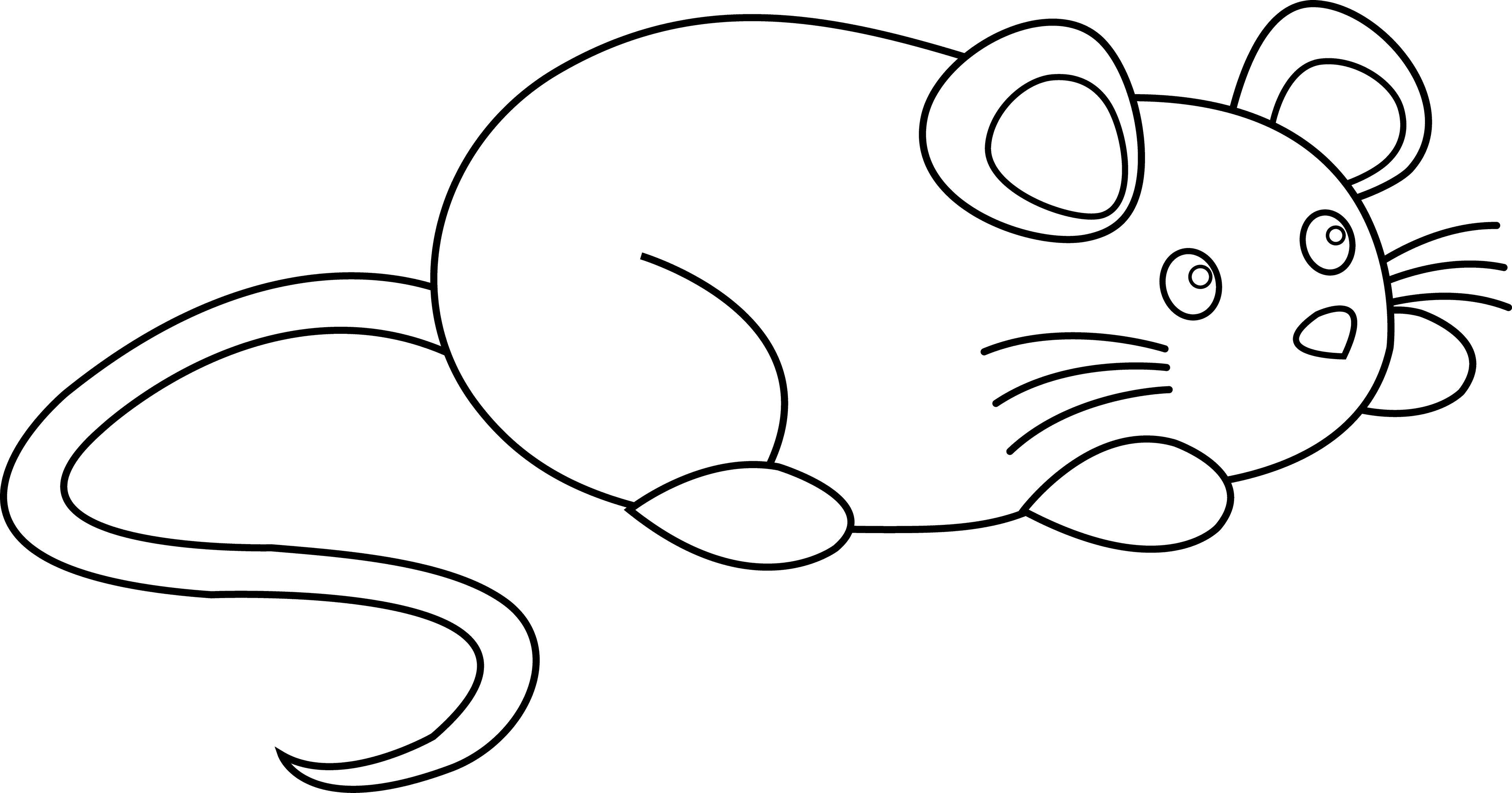 Whiskers Clipart Little Mouse - Cute Rat Cartoon Black And White - Transparent PNG Free Download | PNGio