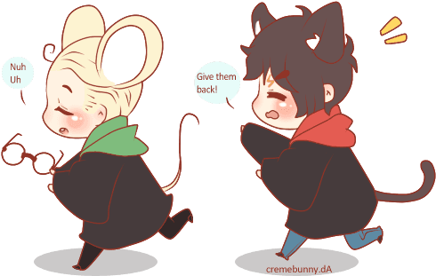 Cat And Mouse By Cremebunny - Cartoon - Transparent PNG Free Download | PNGio