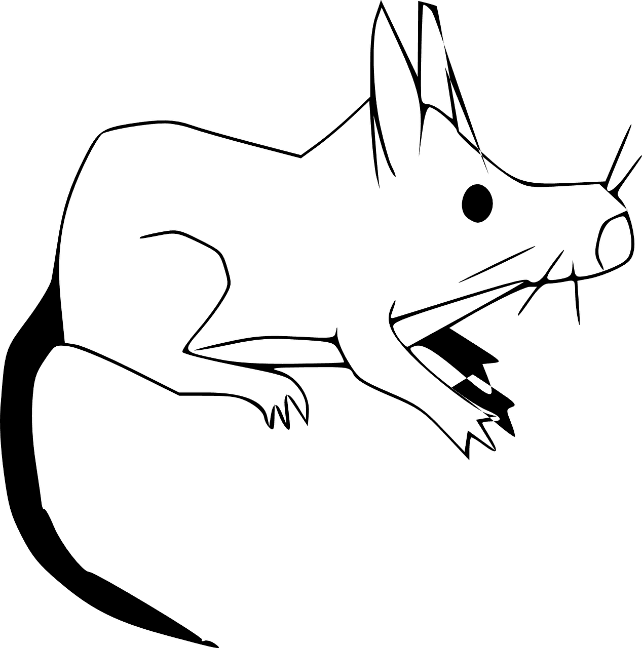 Rat Mouse Clipart Black - Gambar Hewan Hitam Putih Tikus - Transparent PNG Free Download | PNGio