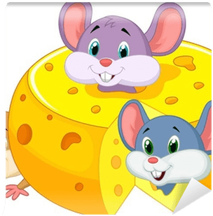 Cartoon Mouse Hiding Inside Cheddar Cheese Wall Mural - Cheddar Cheese - Transparent PNG Free Download | PNGio