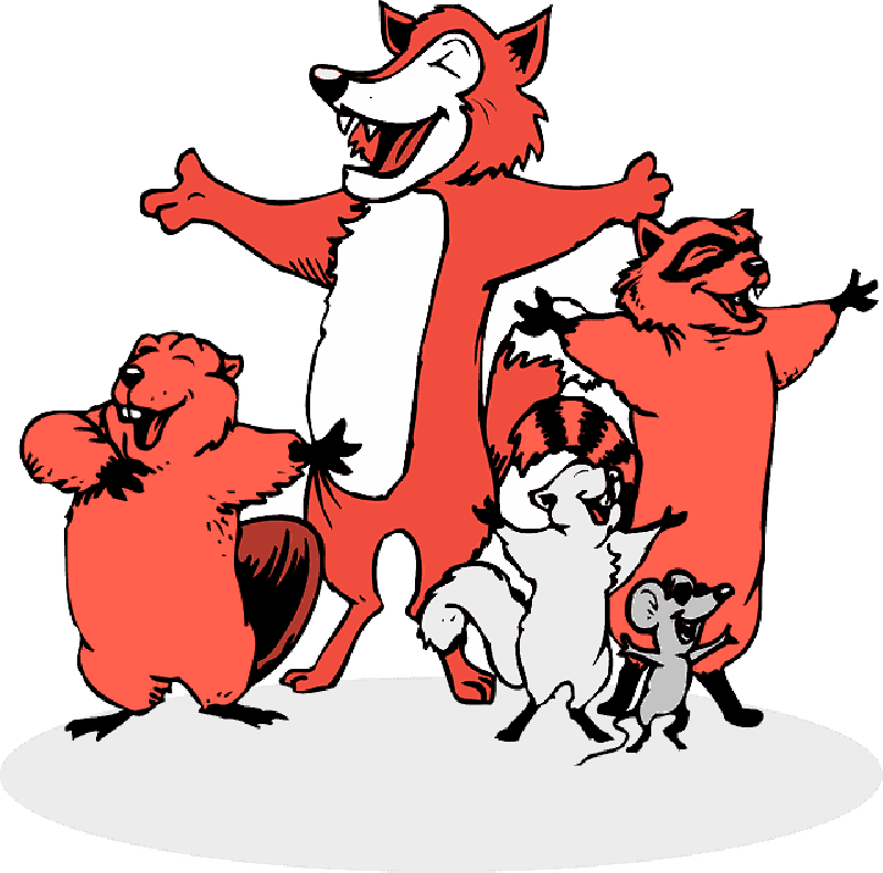 Animals, Mouse, Singing, Cartoon, Beaver, Fox, Squirrel - Clip Art - Transparent PNG Free Download | PNGio