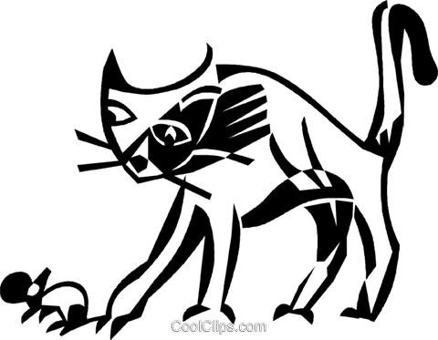 Cat With A Mouse Royalty Free Vector Clip Art Illustration - Cat With A Mouse Royalty Free Vector Clip Art Illustration - Transparent PNG Free Download | PNGio