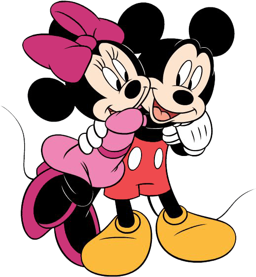Clipart Love Mickey Mouse - Minnie Mouse Hugging Mickey Mouse - Transparent PNG Free Download | PNGio