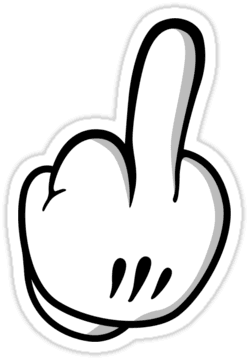 Hand Stickers Pinterest Draw - Mickey Mouse Middle Finger Png - Transparent PNG Free Download | PNGio