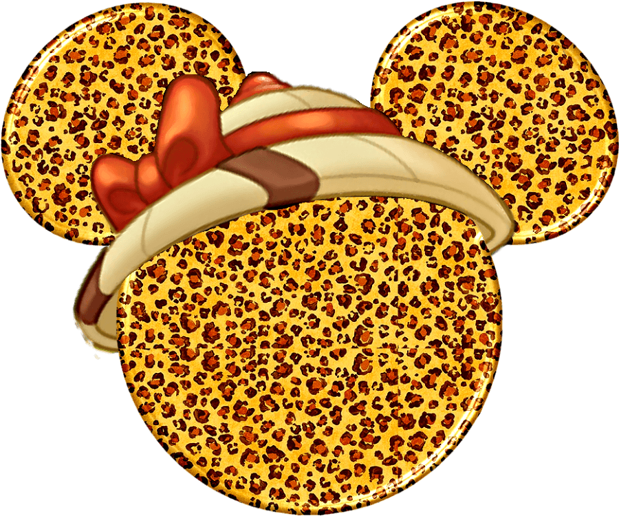 Minnie Mouse Ears With Crown Clipart - Minnie Mouse Animal Print Png - Transparent PNG Free Download | PNGio