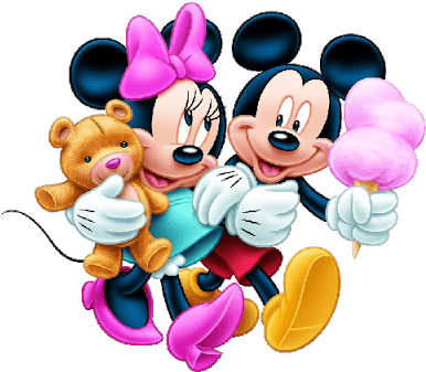 Mickey And Minnie Mouse Cartoon Characters On A Transparent - Mickey And Minnie Mouse With Transparent Background - Transparent PNG Free Download | PNGio