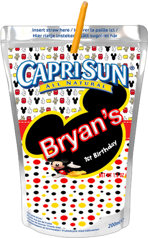 Mickey Mouse Capri Sun Label - Mickey Mouse - Transparent PNG Free Download | PNGio