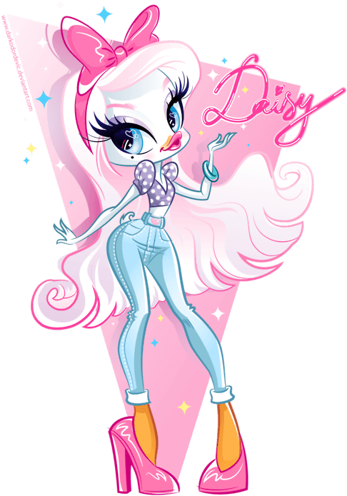 Sketchy Daisy Duck Fashion Doll Style Illustration - Minnie Mouse Disegni Di Moda - Transparent PNG Free Download | PNGio